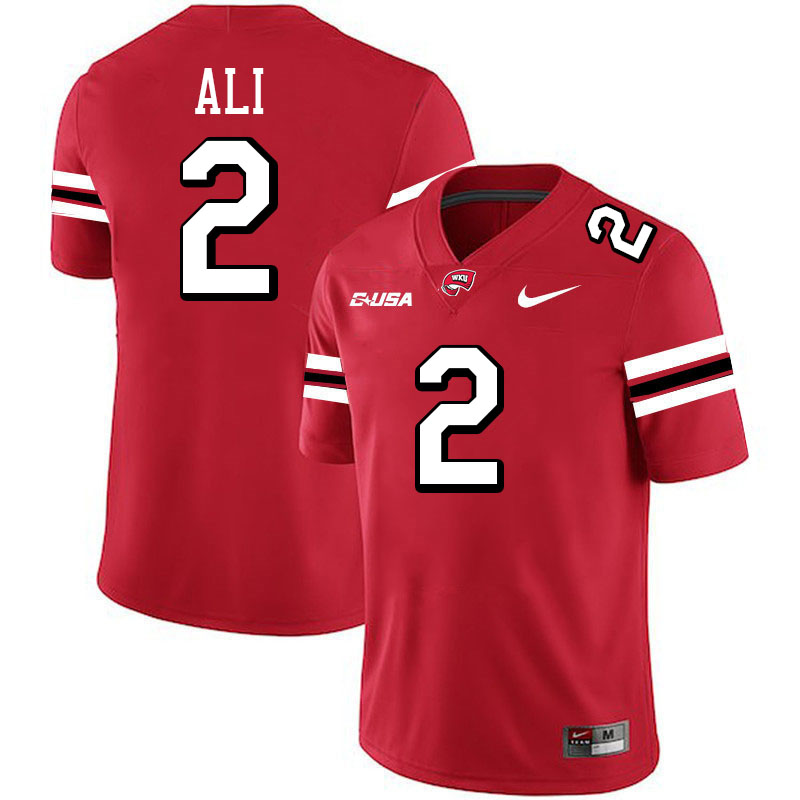 Al-Ma'hi Ali WKU Jersey, Western Kentucky Hilltoppers #2 Al-Ma'hi Ali Jersey Youth-Red